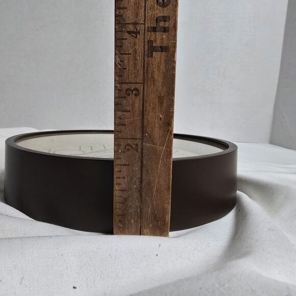 Caravelle by Bulova Wall Clock 1970s Vintage Beige & Brown Gold 7" Retro Prop - Picture 4 of 5